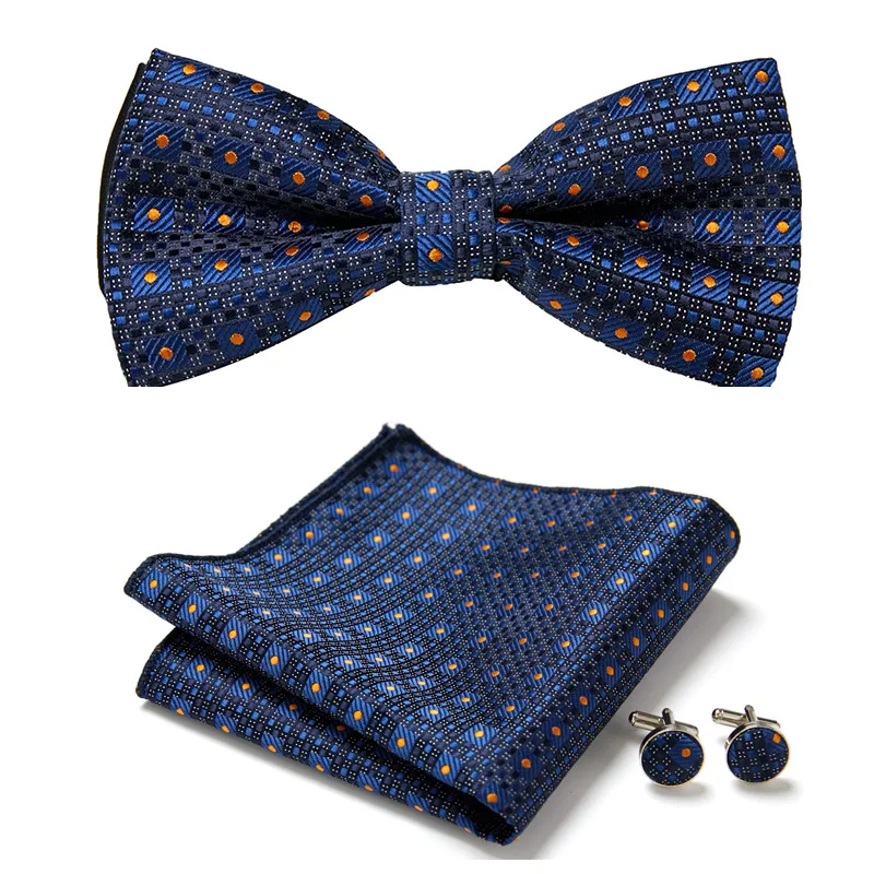 Men's Bow Tie Gold Paisley Bowtie Business Wedding Bowknot Dot Blue And Black Bow Ties For Groom Party Accessories men s bow tie gold paisley bowtie business wedding bowknot dot blue and black bow ties for groom party accessories