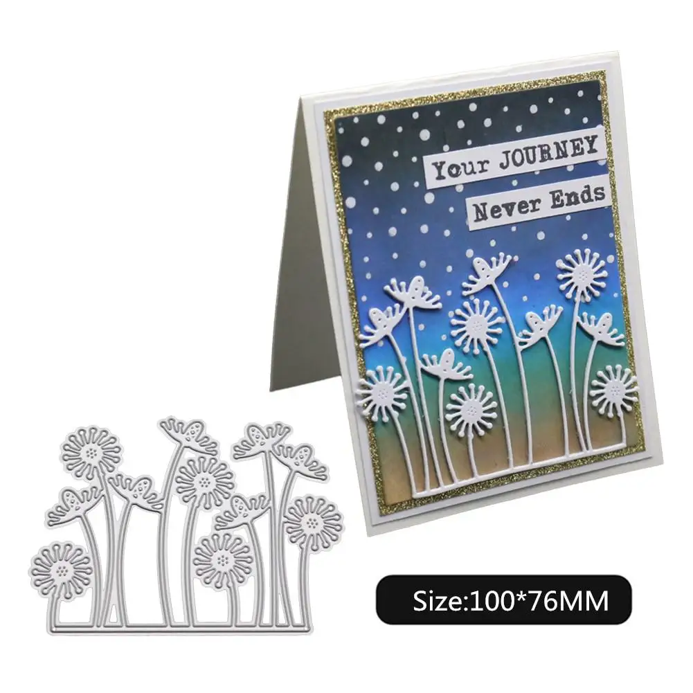 Декоративные режущие штампы из углеродистой стали с узором одуванчика для DIY