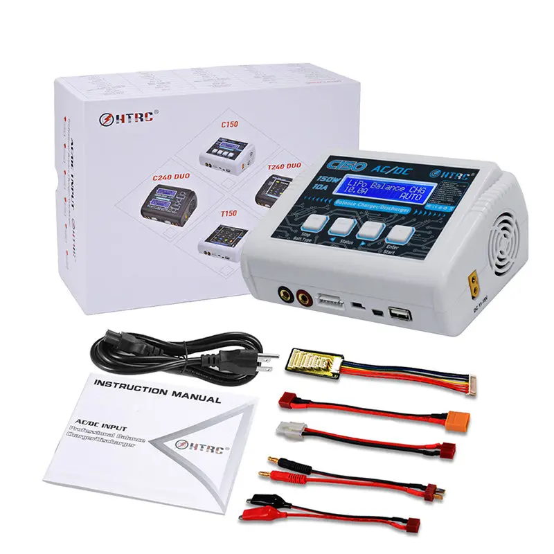 HTRC C150 lipo зарядное устройство AC/DC 150 Вт 10A RC батарея баланс смарт-зарядное устройство для LiPo LiHV жизнь Lilon NiCd NiMh Pb батарея dis зарядное устройство - Цвет: White