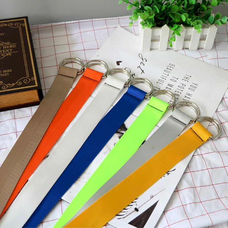 

Black Soft Nylon Canvas Belts for Women Casual Female Waist Strap D Buckle Solid Colors Harajuku Jeans Trousers Long Waistband