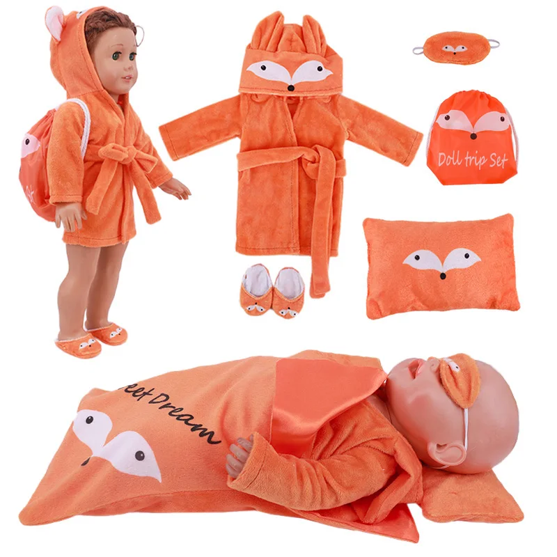 Комплект кукольного халата 6 шт. Одежда для кукол с единорогом/лисой/в форме зебры