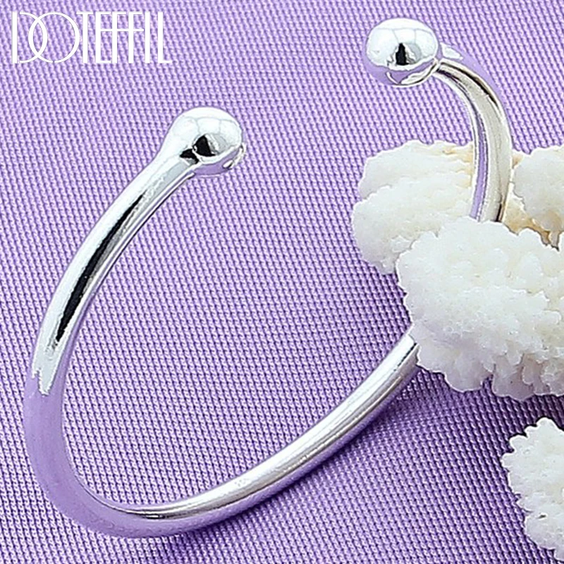 Браслет DOTEFFIL из серебра 925 пробы с гладкими бусинами 4 мм запонки для мужчин и