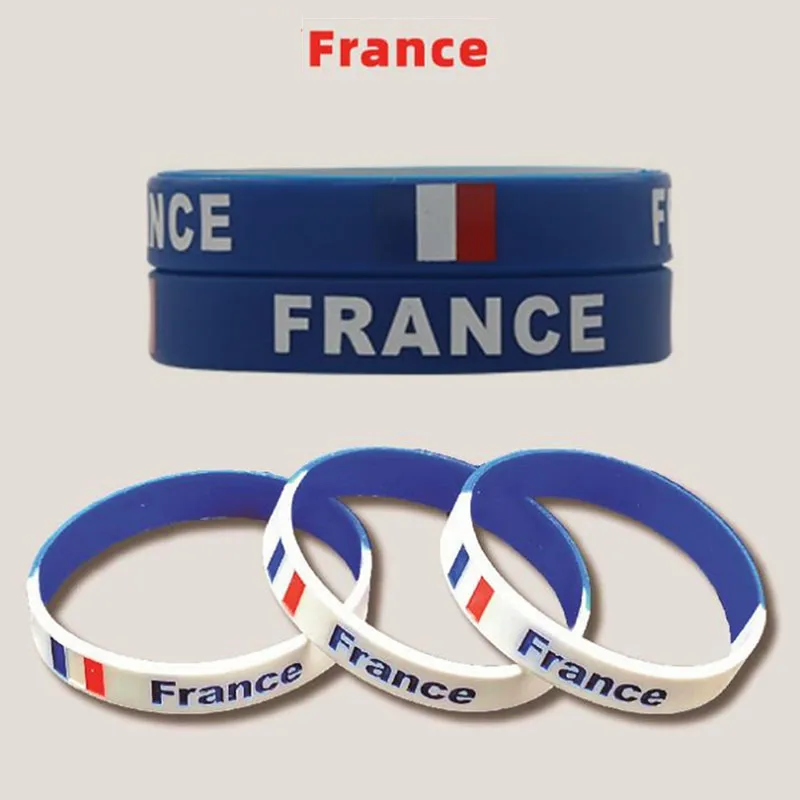 1000pcs France Flag Engraved Print Rubber Bracelet Men Sport Game Silicone Band Wristband Custom Made Wrist Strap Bangle Gifts | Украшения