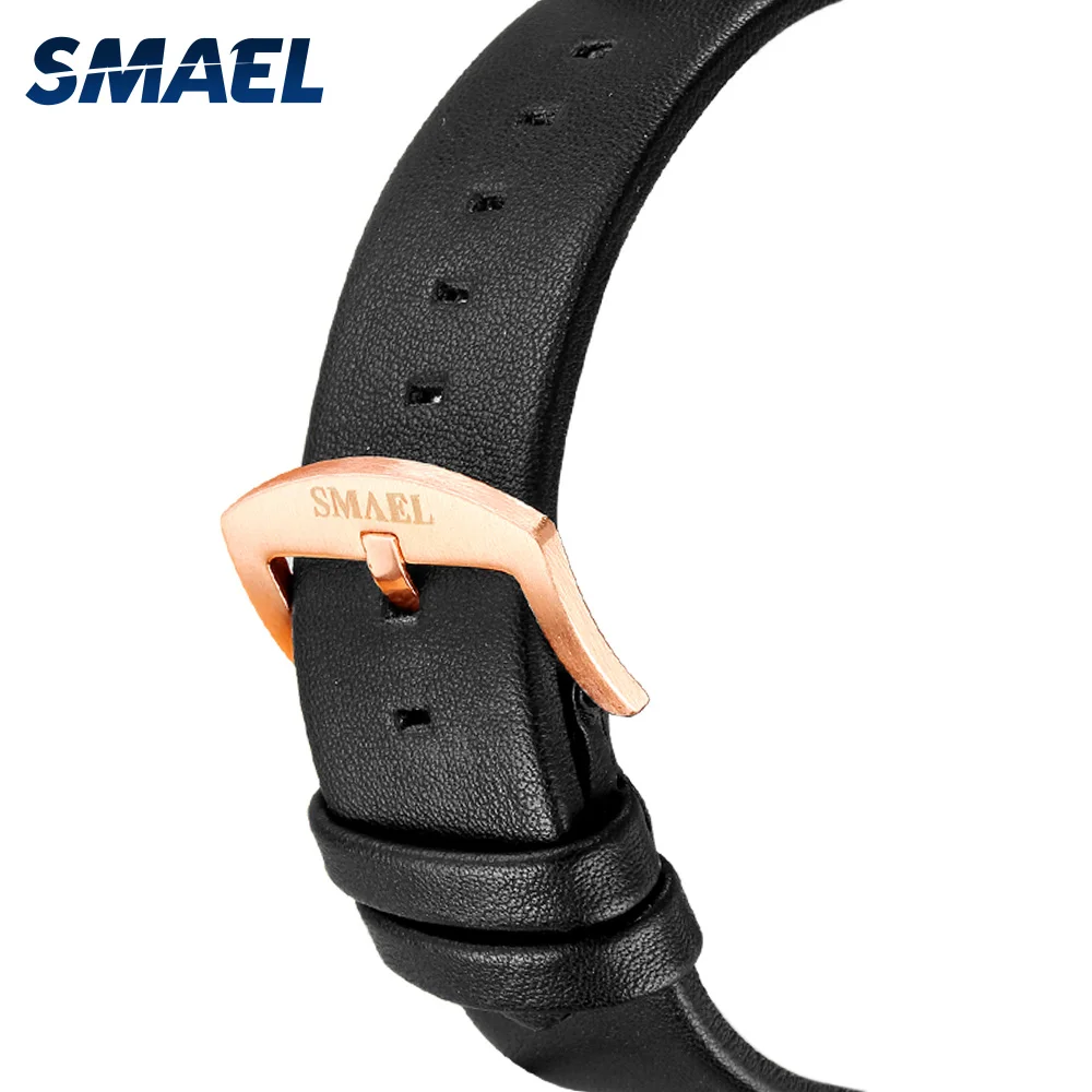 SMAEL повседневное кожаный ремень Мульти указатель дисплей Кварцевые часы мужские