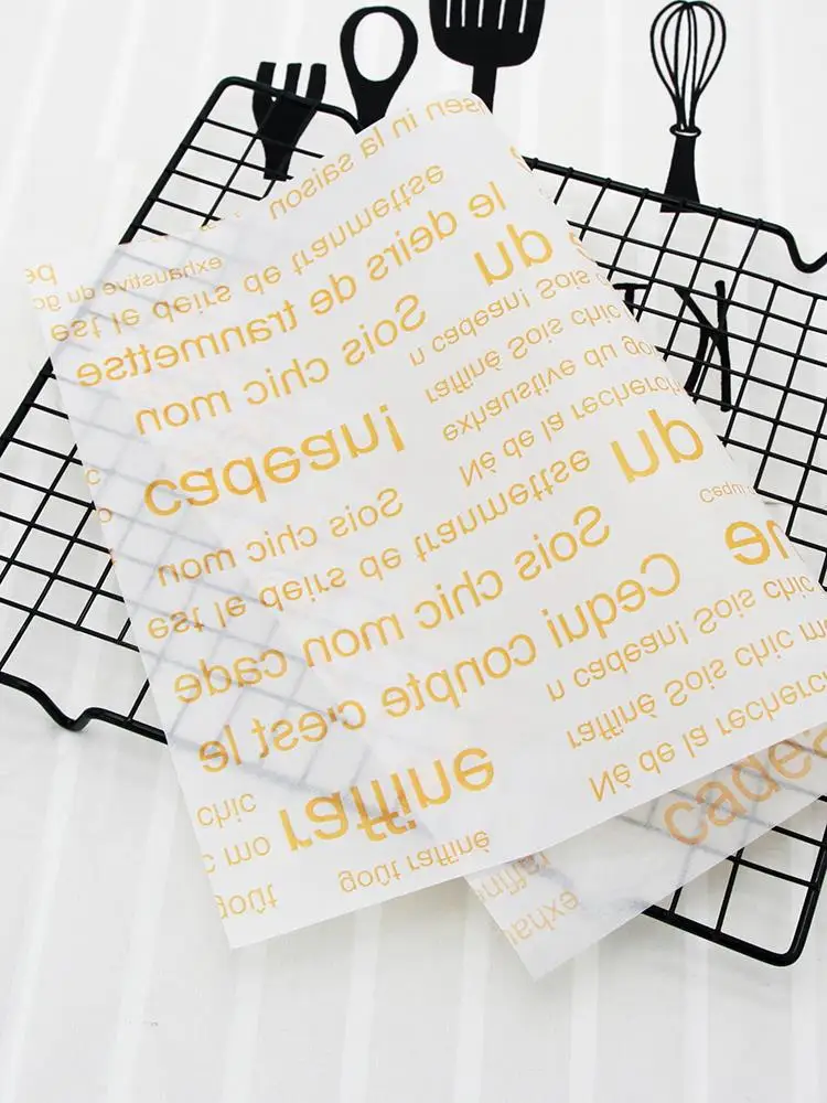 

50pcs/Newspaper Style Wax Paper Food Wrapping Paper Bread Burger Fries Paper Non-stick Greased Paper Baking Sandwich Paper