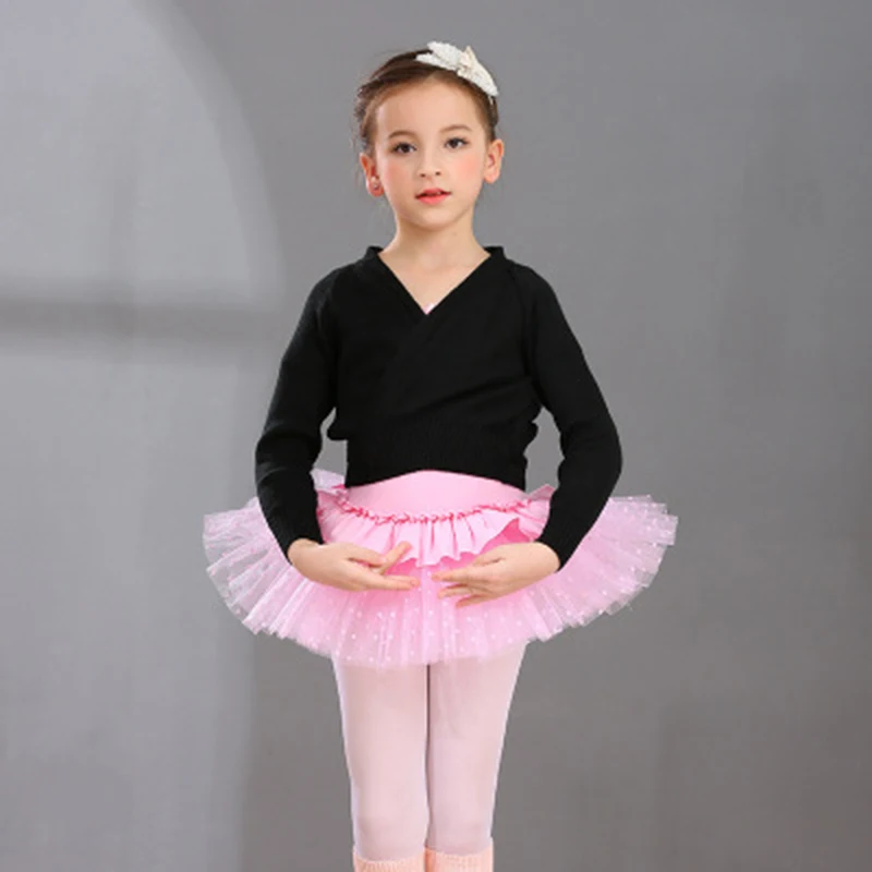 Детская Балетная обертка Swater кардиган для девочек Мягкий Вязаный танцевальный