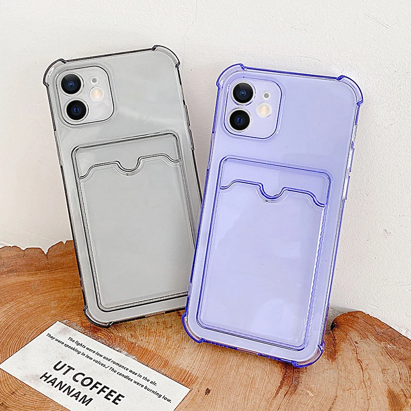 

Wallet Card Holder Case For IPhone 13 12 11 Pro Max Mini Cover For IPhone 6 6S 7 8 Plus SE 2020 X XR XS Max Soft Silicone Fundas