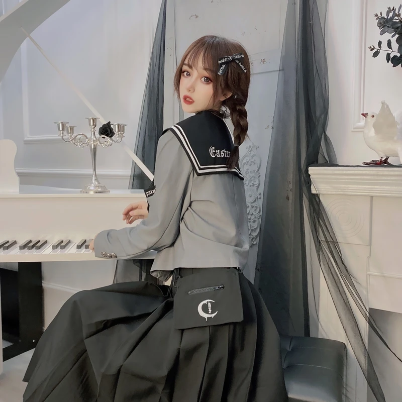 Японский Цвет серый черный Одежда для девочек в школьном стиле JK по низкой цене с