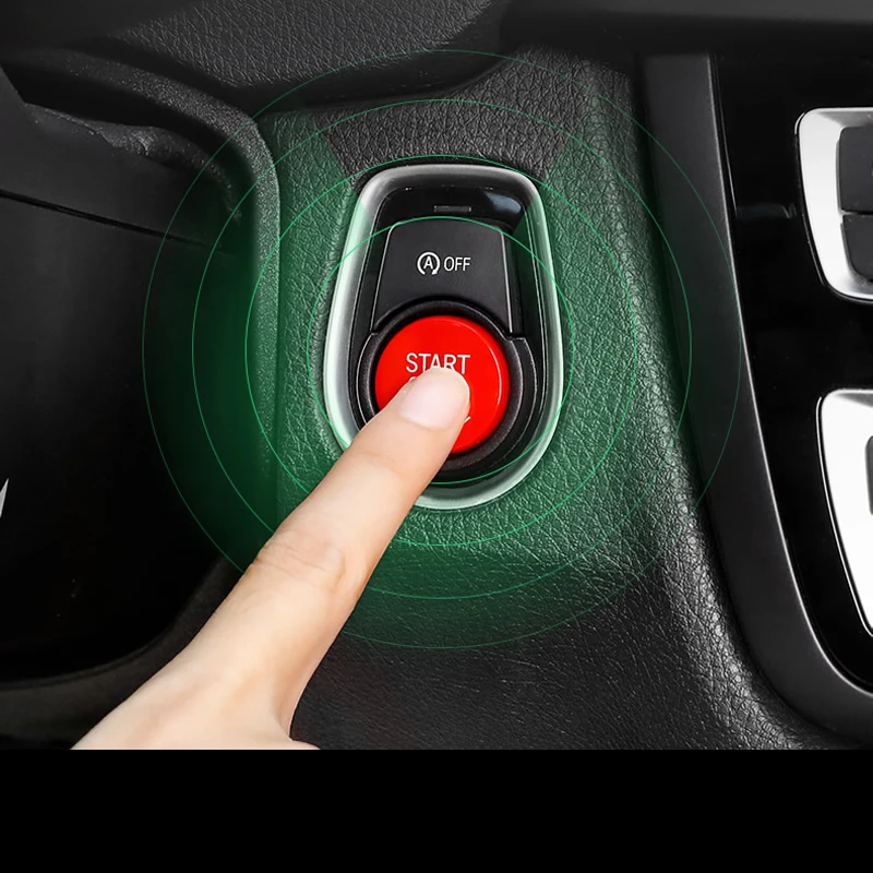 

Car Engine Start Stop Replacement type Red ABS A Key to start Ignition switch button cover trim for BMW 1/3/5 Series X3X4X5X6