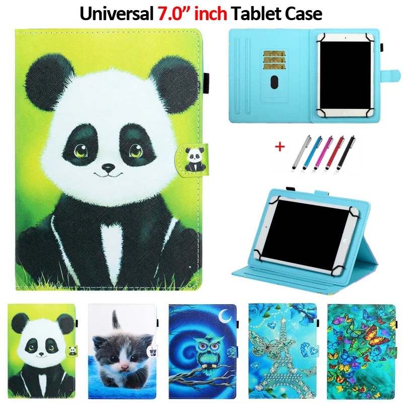 

Universal 7 inch Tablet Case for Alcatel ONETOUCH ONE TOUCH 1T 7"/Pixi 4 7.0/Pixi 3 7.0 7 Inch Tablet PU Leather Case Cute Panda