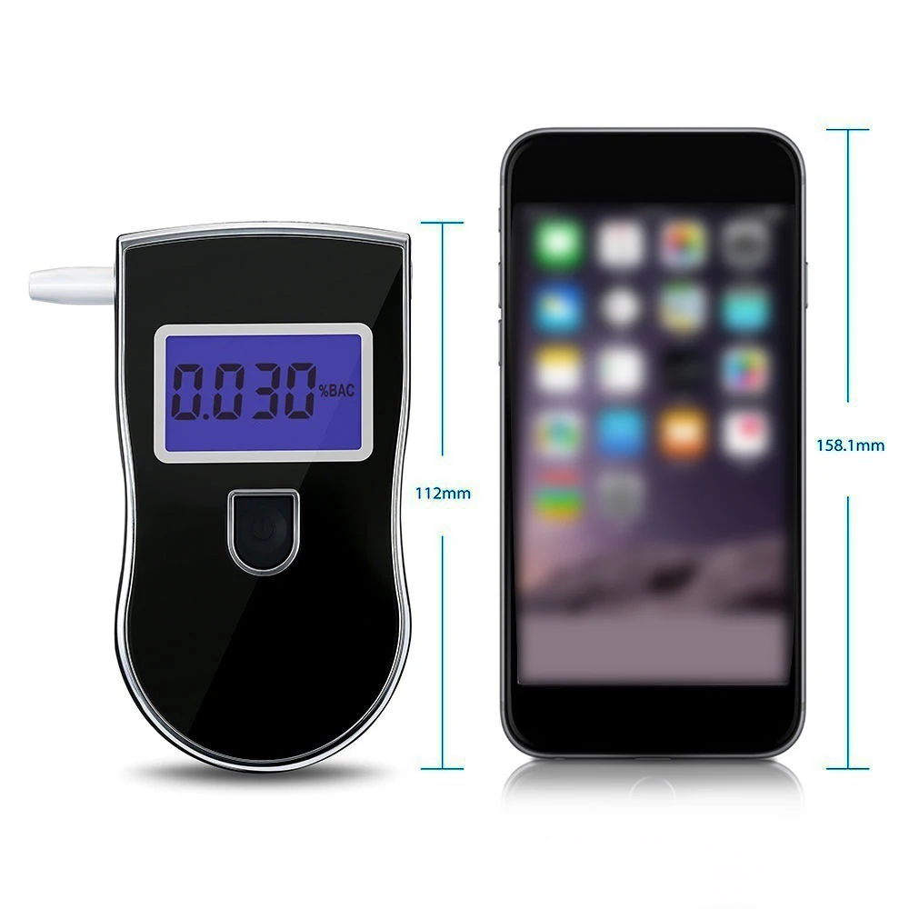 AT-818 Breath Alcohol Tester Breathalyzer Professional LCD Digital Display Backlight with 5 Mouthpieces Dropship | Автомобили и