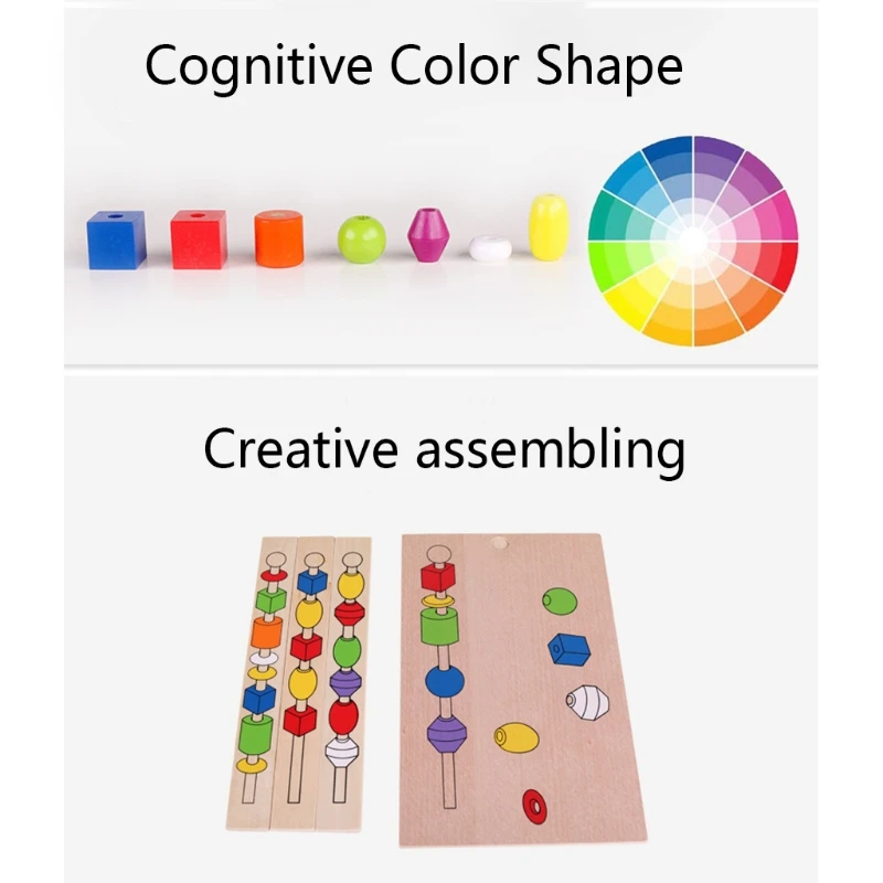 

Genuine Wooden Beads Educational Game Toys Kids Children Board Puzzle Baby Beads Game