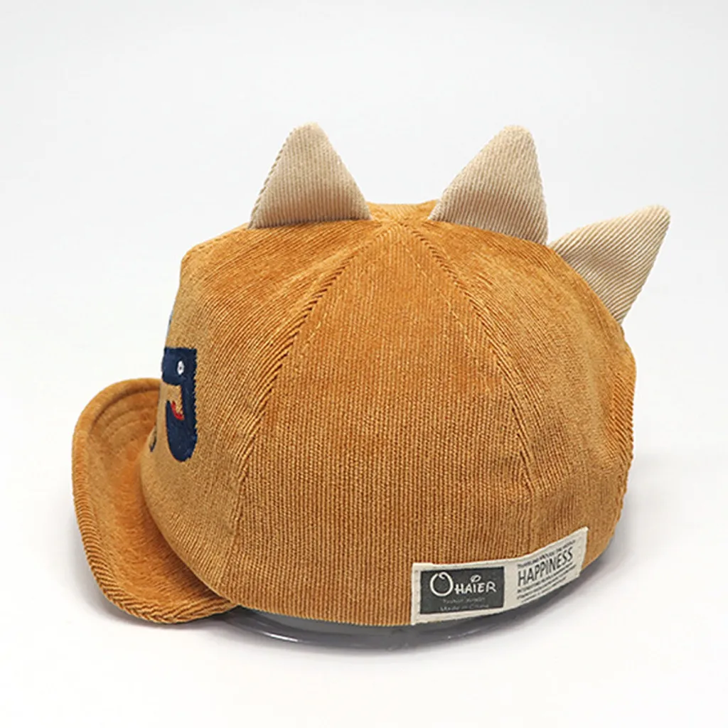 ARLONEET New Letter Baby Baseball Caps Corduroy Color Matching Cartoon Dinosaur Cap Boy Girls Adjustable Hats | Детская одежда и