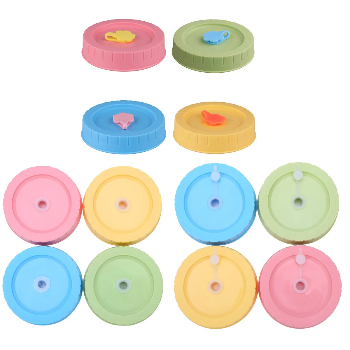 4 герметичных пластиковых крышки для хранения декоративные банка с отверстием