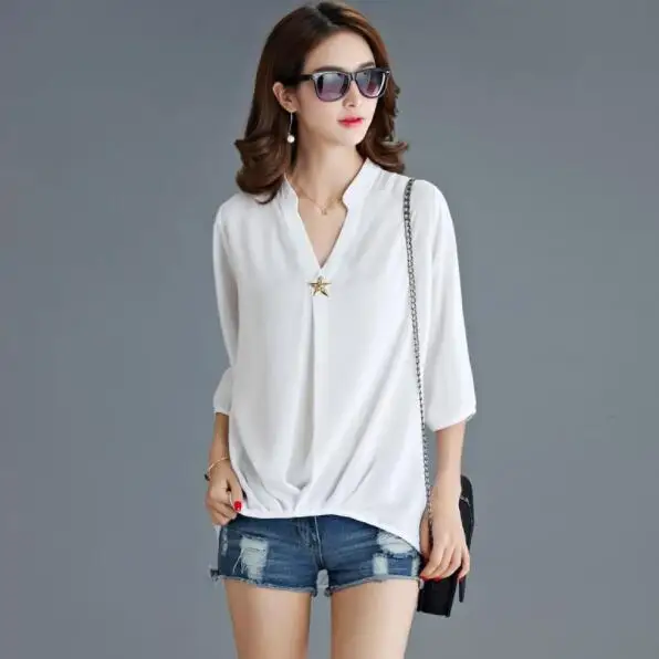 Оранжевая шифоновая блузка рубашки для женщин 2020 длинный рукав весна лето