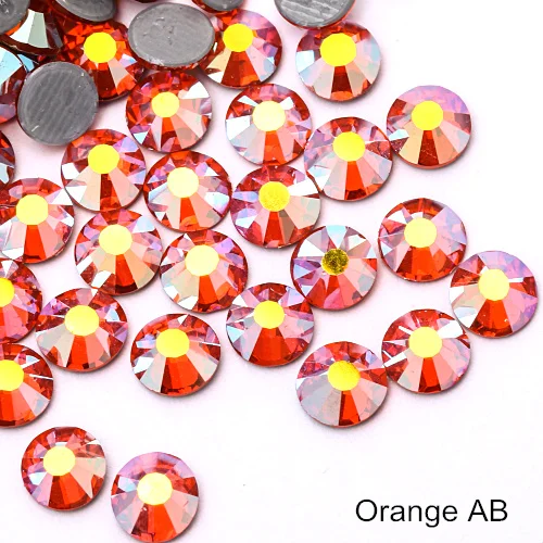Orange AB SS16 SS20 Блеск стразы Горячая фиксация стразы 1440 шт./упак. кристалл AB Hot Fix стразы одежда свадебное платье E7021 - Цвет: Orange AB