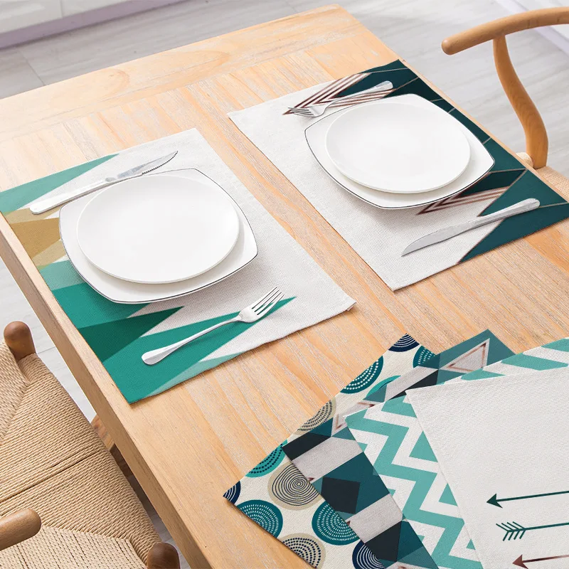 Коврик для кухни с геометрическим принтом креативный коврик обеденного стола