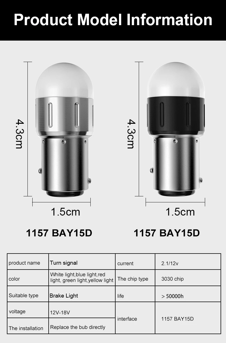 2X Orange/Amber BA15S P21W 1156 Car Tail LED Turn Signal Lights Bulbs For Skoda Octavia A5 A7 2 Fabia Yeti BMW E60 F30 X5 E53 |