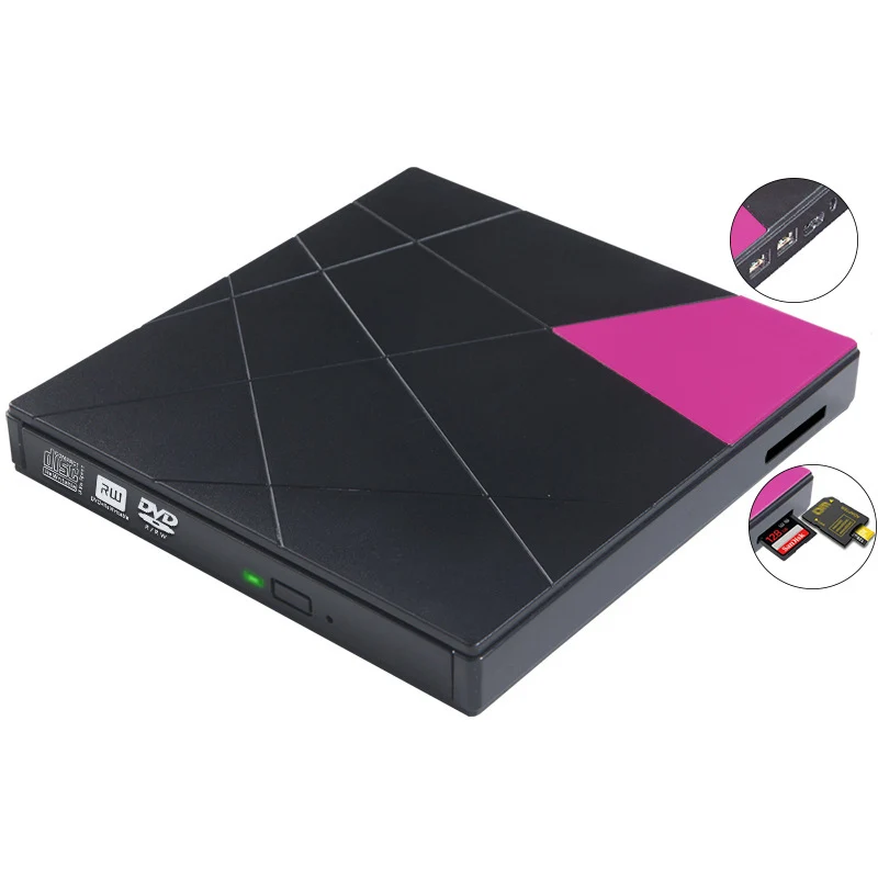 

Cd Player Jigsaw External USB3.0 CD ROM Burner USB Extended Memory Card U Disk with USB2.0 for PC Mac Laptop Netbook