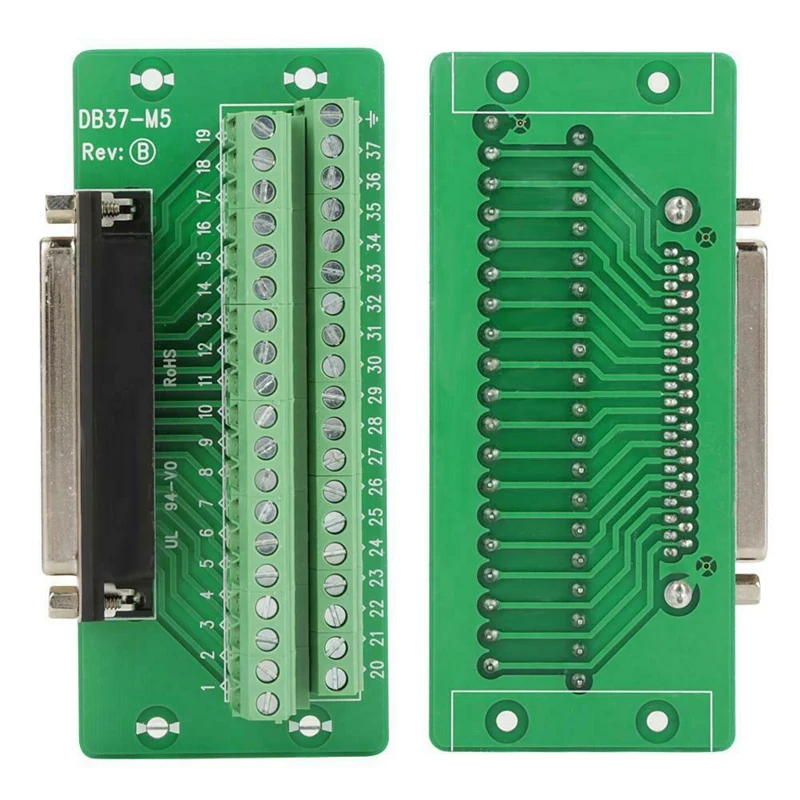 DB37 Breakout Board DIN Rail Mount Module Female Header Terminal Block коннектор|Детали и аксессуары для