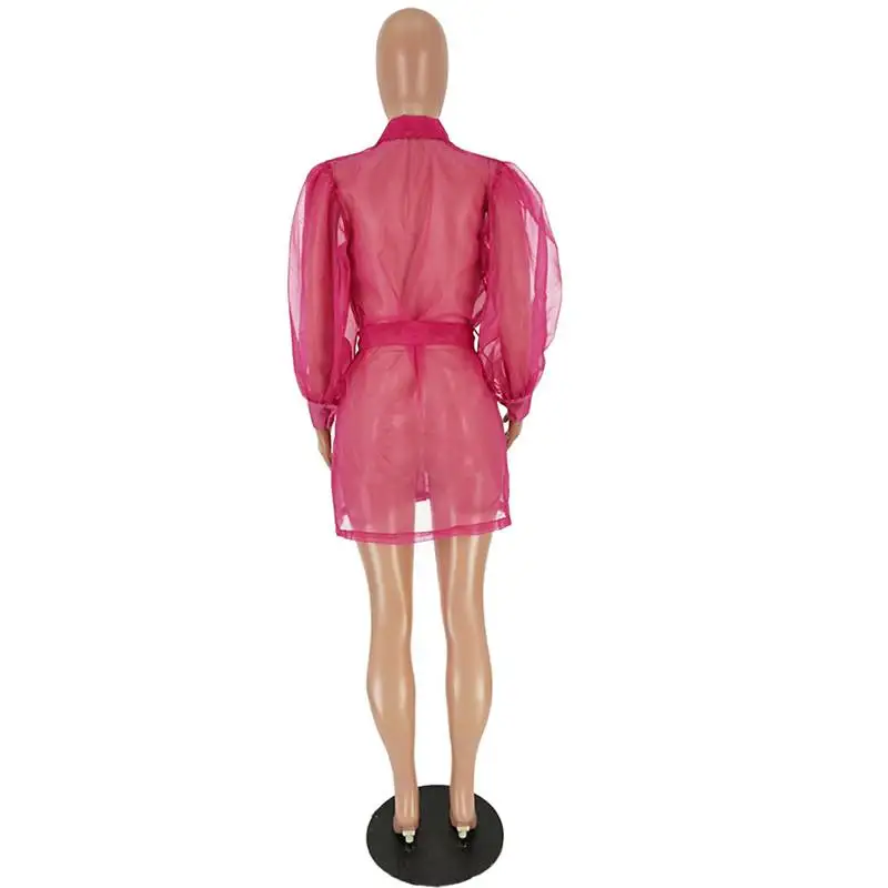 Сексуальная длинная куртка из органзы для женщин длинный рукав шнуровка