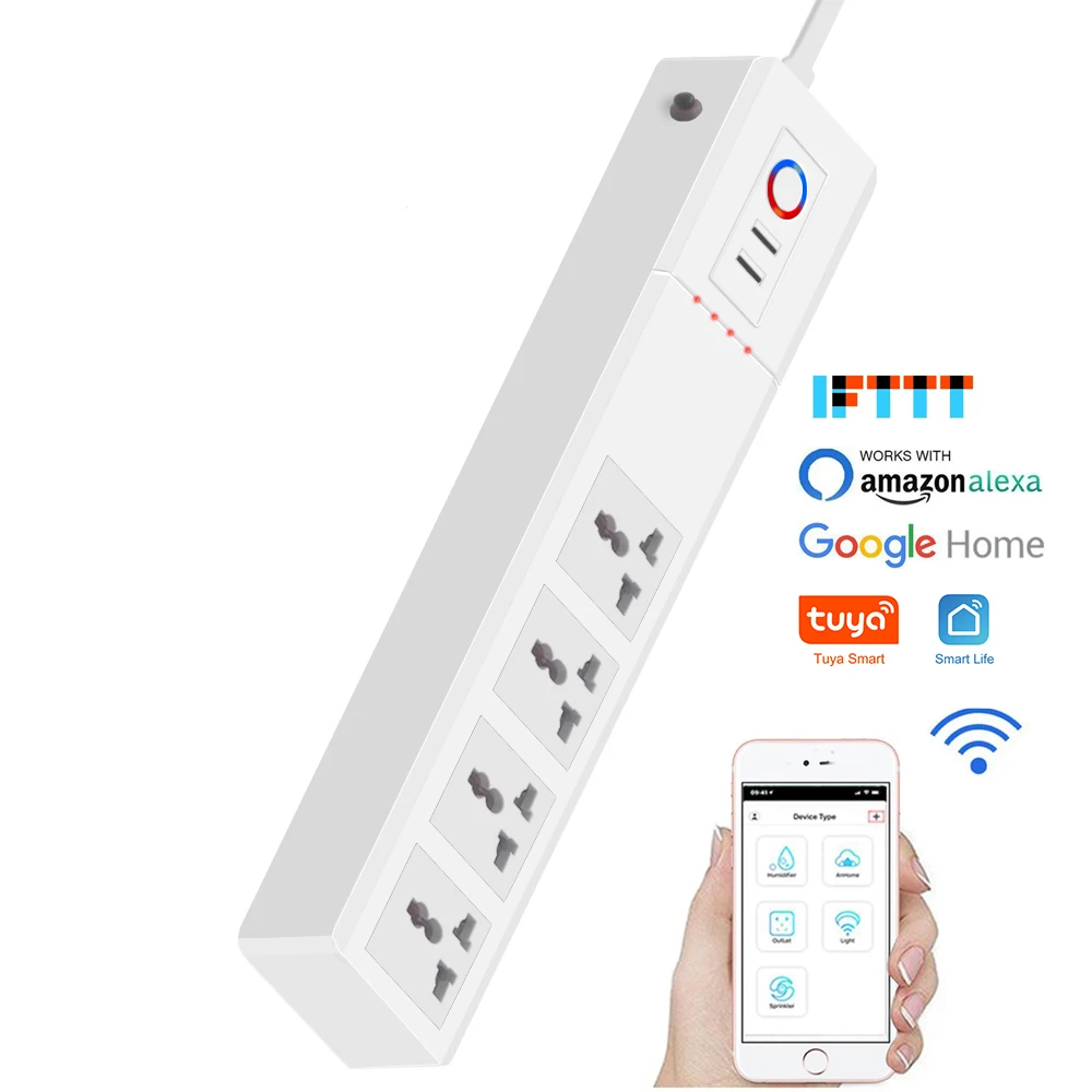 WiFi Smart power Strip универсальные розетки штепсельные с USB дистанционным голосовым