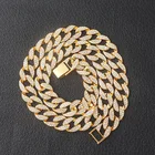 Стразы сверкающая цепочка ожерелье Золотая цепочка Шипованная крупные цепочки для мужчин женщин хип-хоп цветные циркониевые модные ювелирные изделия