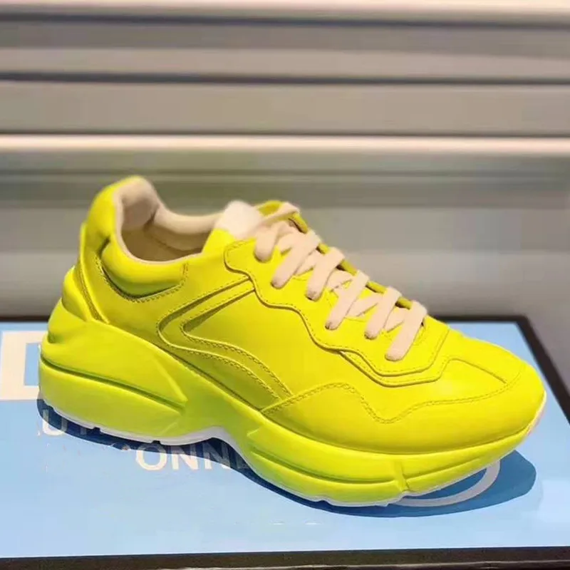 Кроссовки женские из натуральной кожи массивные Повседневная модная обувь на