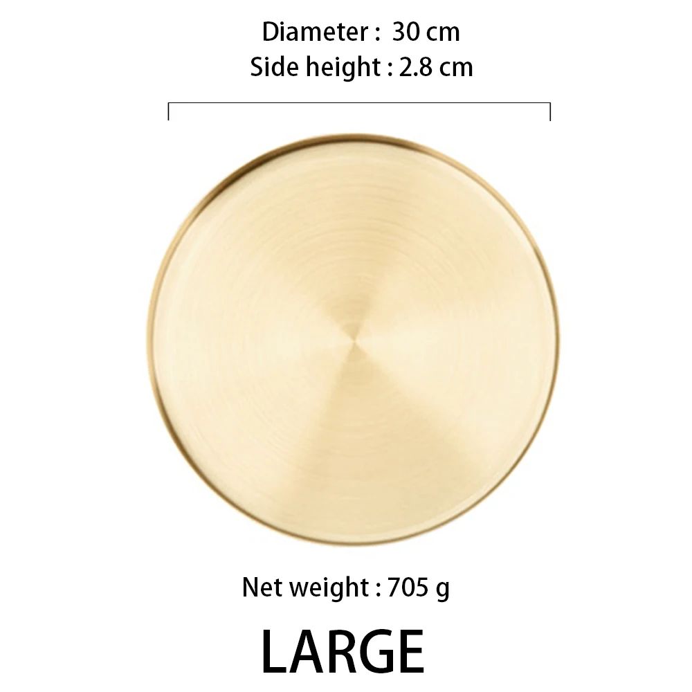 

Multifunctional Stainless Steel Round Storage Tray Space Saving Organizer Jewelry Display Plate Shape Gold