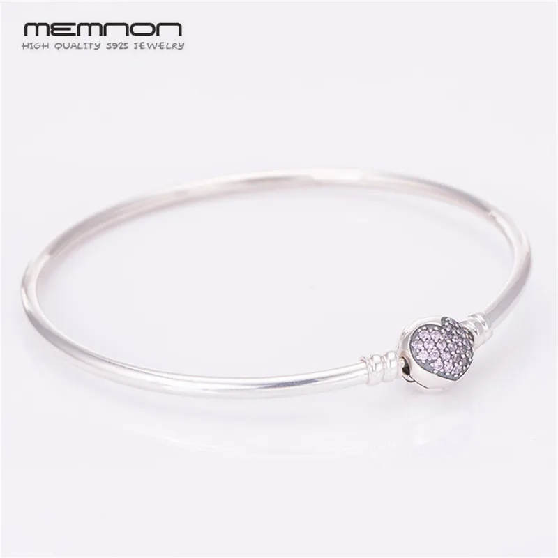 Memnon, много видов 925 пробы, серебряные Изящные ювелирные Браслеты с сердечками, браслет с застежкой, сделай сам, подходят для женщин, YSZ008 - Цвет камня: YSZ009