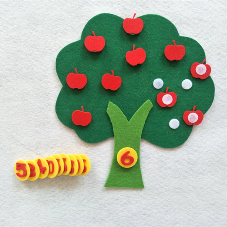 2 Montessori Teaching Aids Apple Trees Math Toys Teaching Kindergarten manual DIY Weave Cloth Early Learning Education Toys - Цвет: 2