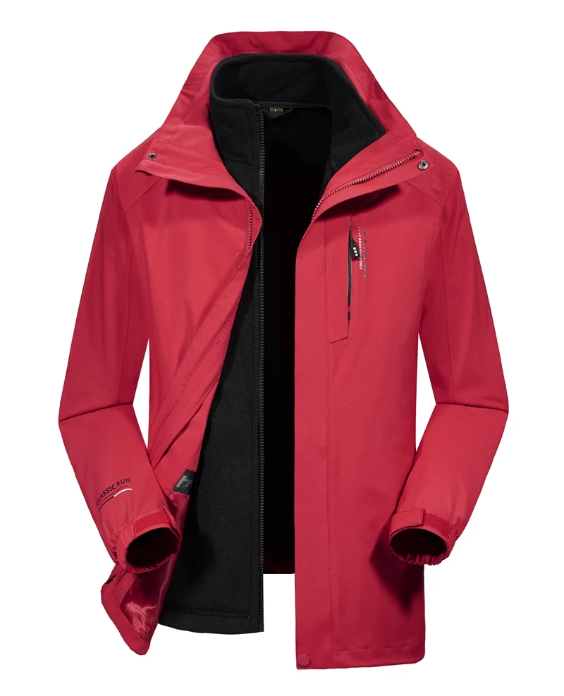 ZOXO Мужская Уличная толстовка с капюшоном теплые пальто двухслойная ветровка Pizex