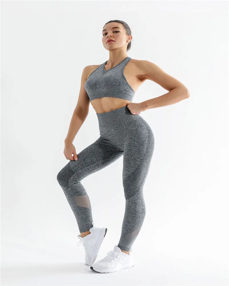 

Women's hollow out movement leggings tall waist seamless black leggings breathable quick-drying tyra fitness health