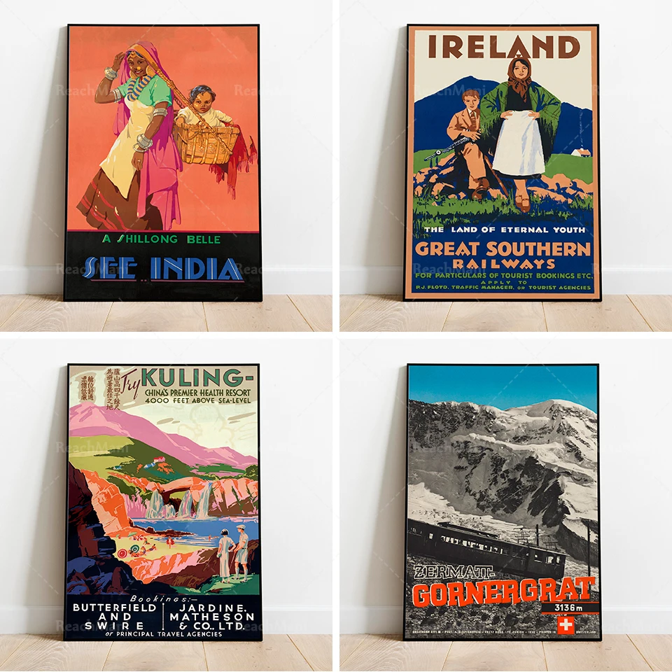 

Ireland Vintage Travel Poster| Canvas Print Wall Decor| Wall Art Decor| Poster Art| Wall Prints| Hanger Framed Print
