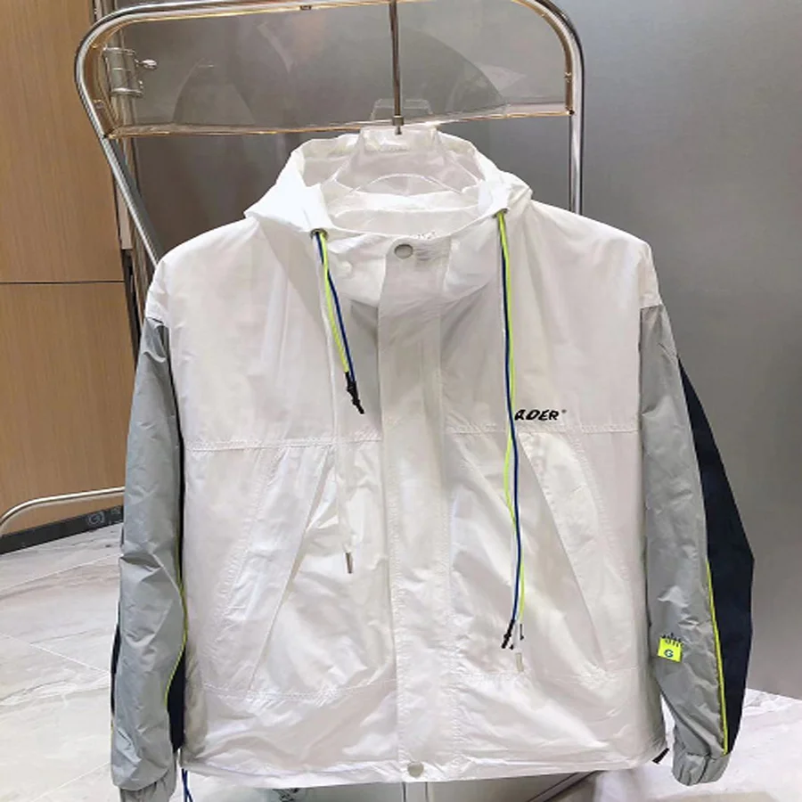 

2021 Ader Error Hoodie Spilcing Sleeve Thin Summer Sun protection Clothing Men Women Top Quality Outside Loose Breathable Pullov