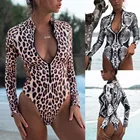 Женский слитный купальник бикини 2021 женский сексуальный купальник монокини с принтом заполненный бюстгальтер на молнии боди купальный костюм Горячая Пляжная одежда