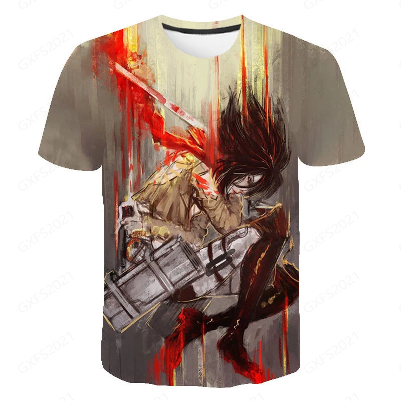 

Anime Attack On Titan Style Printed 3D t-Shirt Men's And Women's Summer Funny T-Shirt Street Party Leisure Fashion High Quality