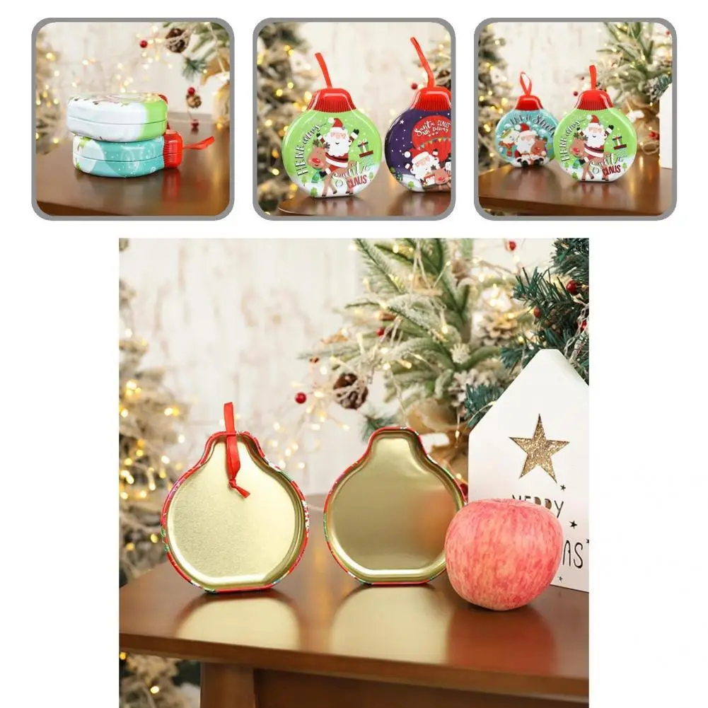 

Attractive Excellent Candy Box Christmas Tree Hanging Ornament Metal Cookie Box High Hardness for Dorm