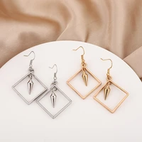 golden sliver alloy cube earrings bullet pendant earrings for women