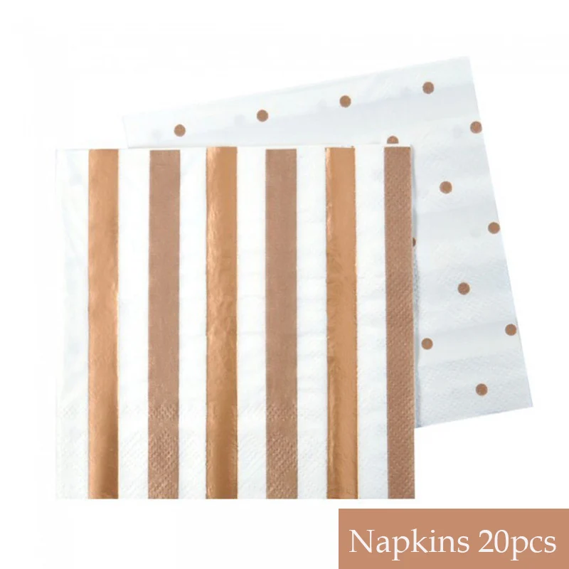 Набор одноразовой посуды из розового золота 8 шт.|Одноразовая посуда для