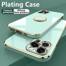 Plating Case For iPhone 12 Case Soft Coque Funda For iPhone 11 Pro Max XR X XS Max 7 8 Plus 7P 8P 12 Mini SE 2020 Case Cover