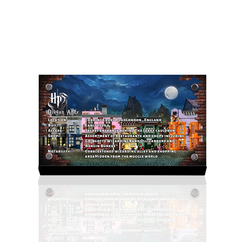 

Acrylic Plate Board Display Stand Brand For Diagonal Street Cross Alley Building Blocks Collection Toys For Children