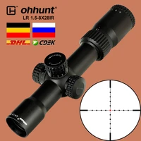 ohhunt hunting lr 1 5 8x28 compact scope mil dot red illumination optical sight glass etched reticle tactical riflescope