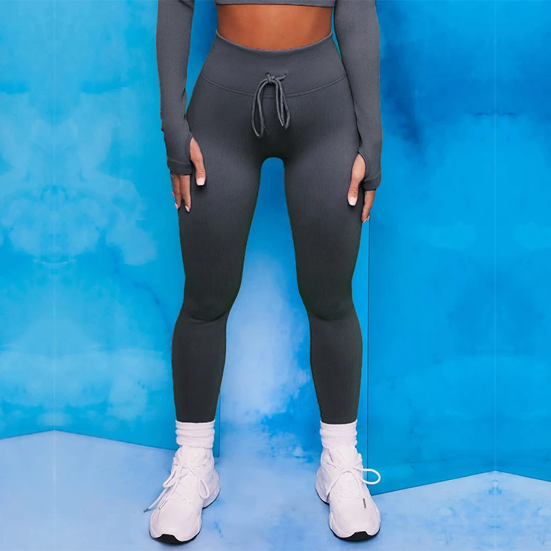 

Outdoor Cycling Women Sports Tights Yoga Pants Breathable Seamless Knitted Skinny Leggings for Fitness Gym Woman Trousers