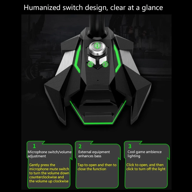 

USB Computer Microphone Plug & Play Omnidirectional Dual Mic with Game Atmosphere LED Lights Compatible with Windows/Mac