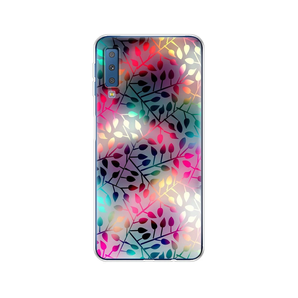 Cases For Samsung Galaxy A7 2018 Phone Cover Silicone Colorful Printing Back Case A750 A750F 6.0 Inch | Мобильные телефоны и