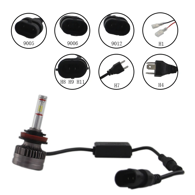 SHUOKE светодиодный 9005 9006 9012 H1 H4 H7 H8 H9 H11 фары 12V 30W 2200LM 6000K белый 50000H продолжительность