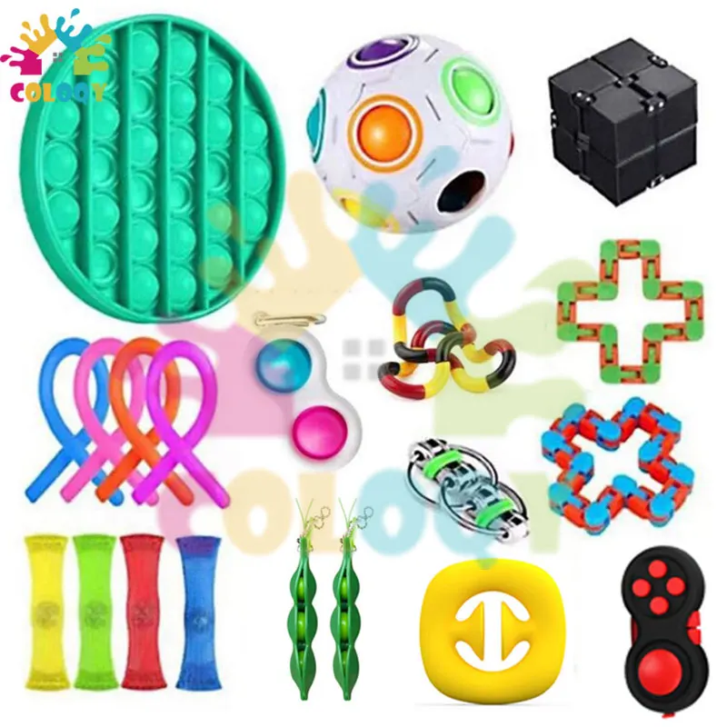 COLOQY 5 Fidget Toys Pop it Sensory Antistress Toy Pack Squishy Squish mallow Decompression Stress Reliever Toy For Adults Kids enlarge
