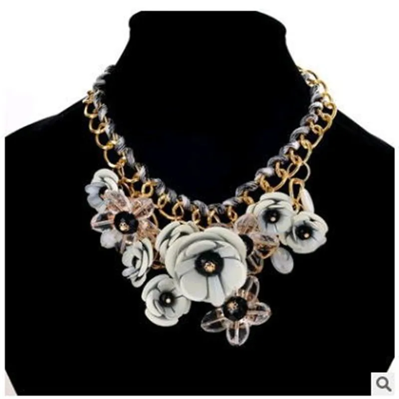 Модное ювелирное изделие богемное для отдыха с большим цветком плетеное