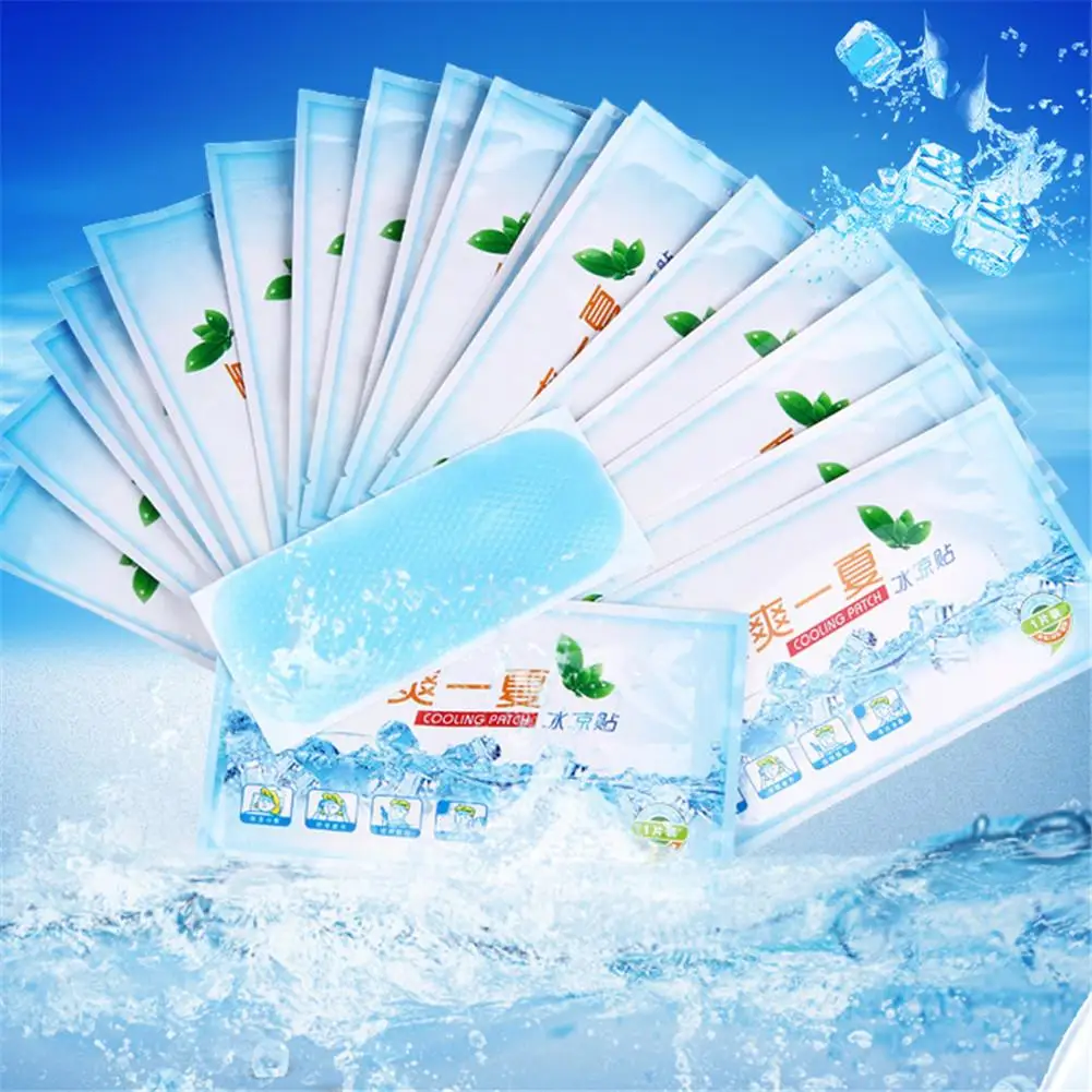 

5/10pcs Fever Down Patch Antipyretic Headache Relieve Pain Pad Lower Temperature Paste Ice Gel Polymer Hydrogel Physical Cooling